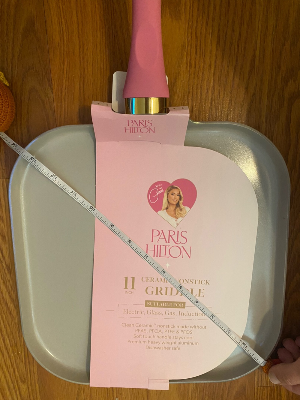 NWT | Paris Hilton | 11 Inch Ceramic Nonstick Griddle Pan | Pink - Picture 5 of 13